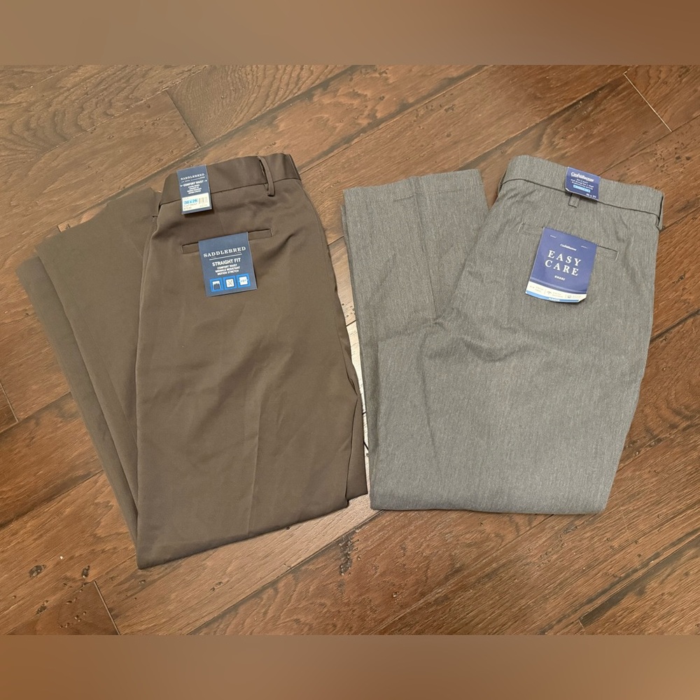 Bundle NWT 36x29 Men's Dress Pants Saddlebred & Croft & Barrow Classic Slacks